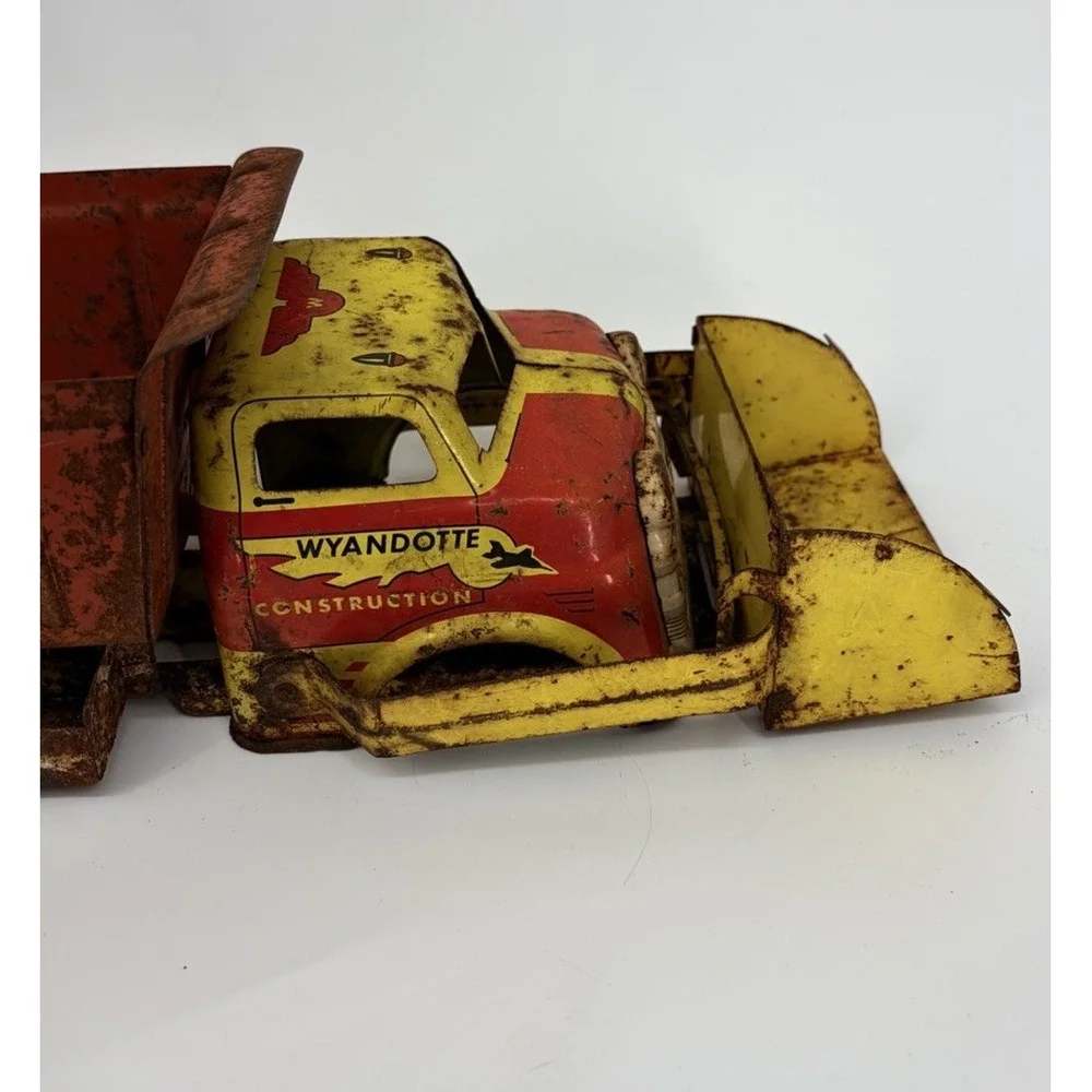 Vintage Wyandotte Pressed Steel Dump Truck for Parts Repair or Restoration